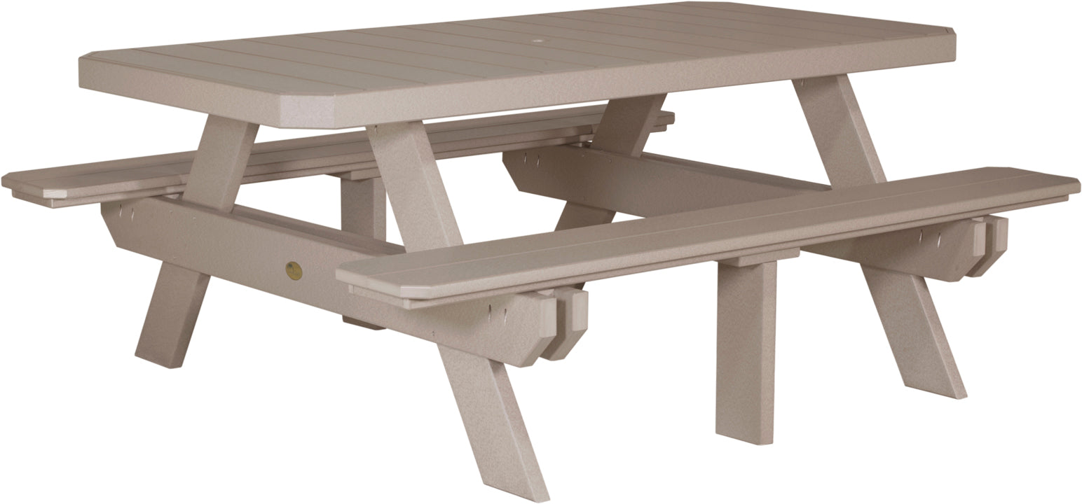 LuxCraft 6' Rectangular Picnic Table